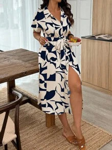 Robe Chemise Grande Taille à Imprimé Fleuri